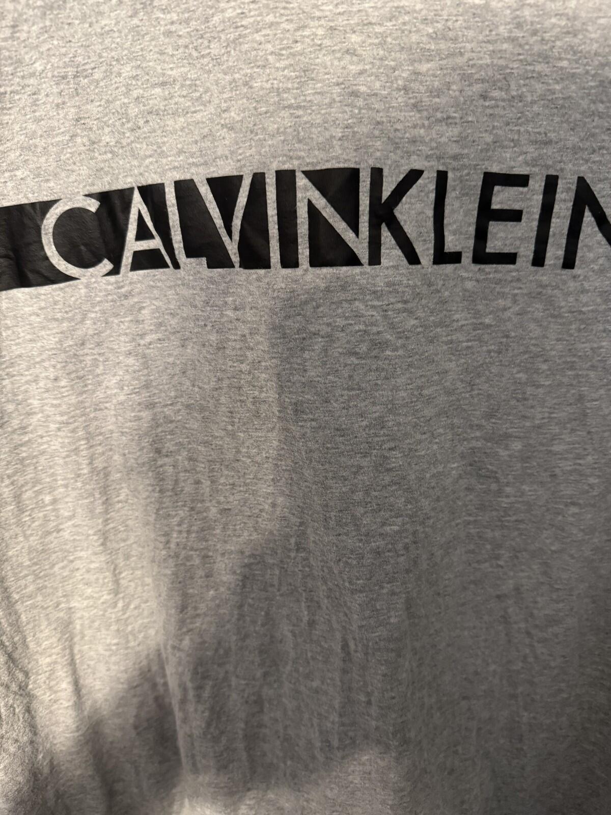 Calvin Klein Logo Tee shirt Men's Size XL Gray