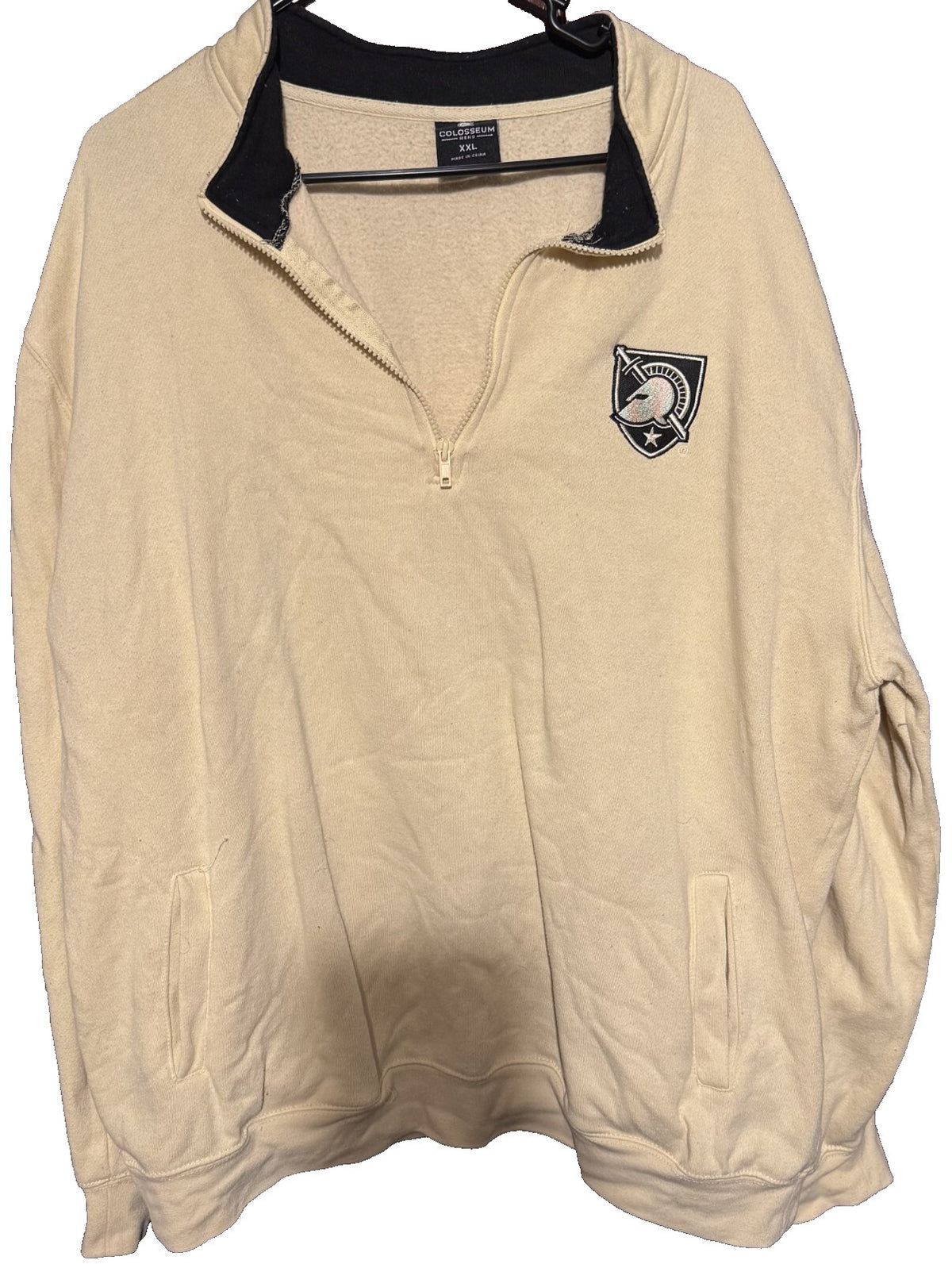 Army Black Knights US Army Men's Colosseum 1/4 Zip Size XXL Tan US Military