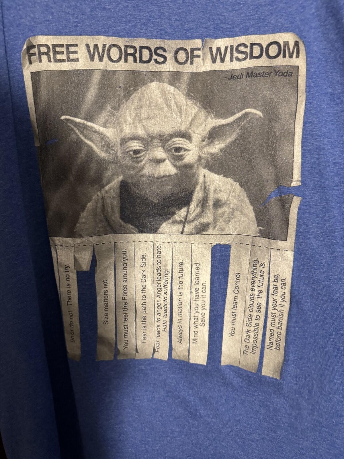 Star Wars Free Words of Wisdom T-Shirt Men's Size XXL Blue