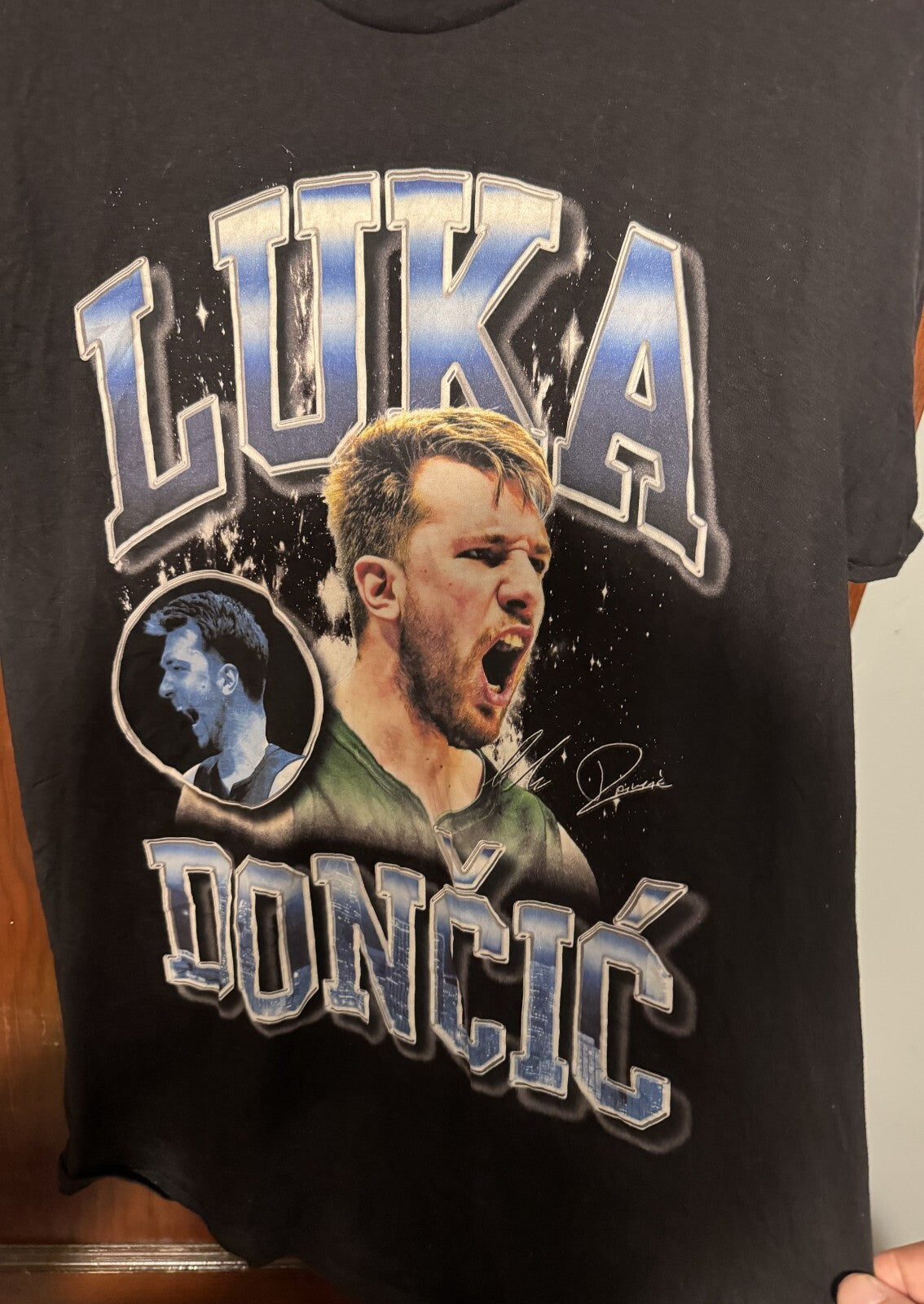 Los Angeles Lakers Luka Doncic Mitchell and Ness Black T-Shirt Men Sz M