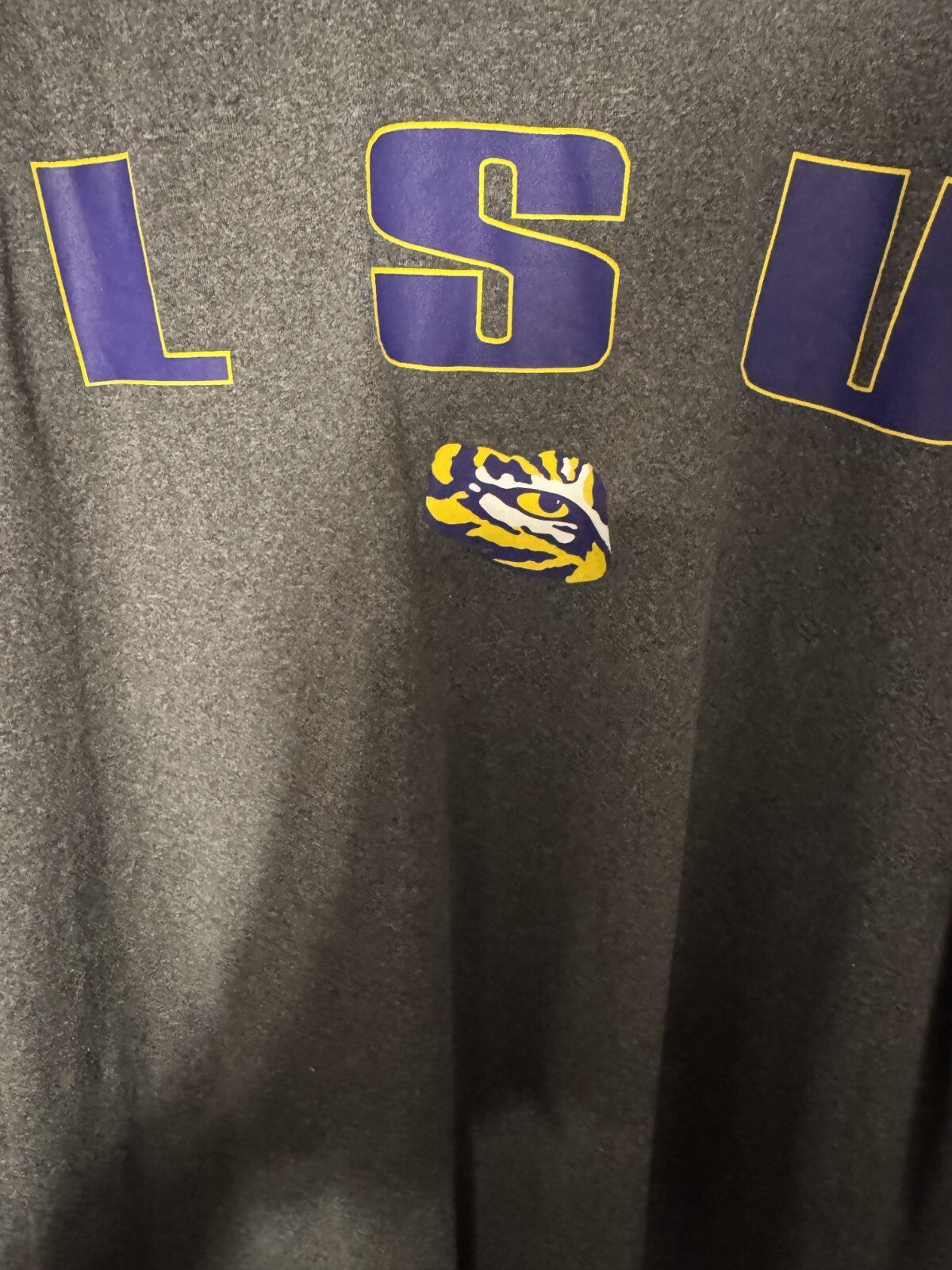 LSU Raglan Long Sleeve Tee Colosseum vintage Men's Sz L Gray