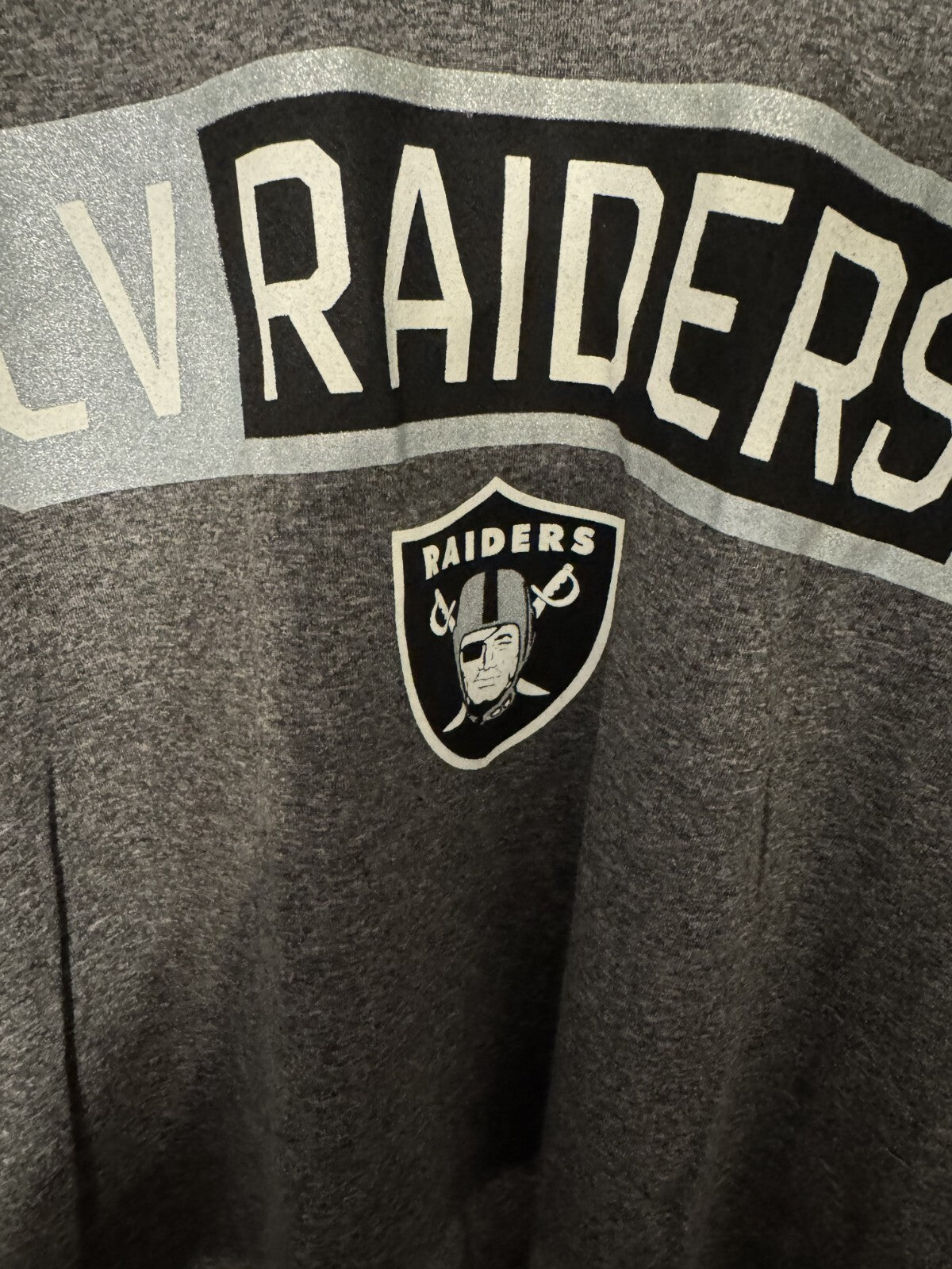 Las Vegas Oakland LA Raiders NFL Gray L/S Dri Fit Tee Men sz L NEW WITH TAGS