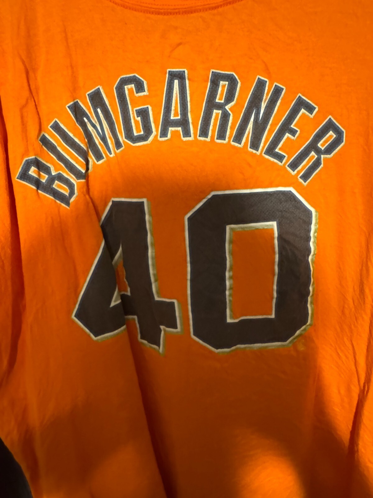 San Francisco Giants Madison Bumgarner Majestic Orange Player T-Shirt Sz 3XL