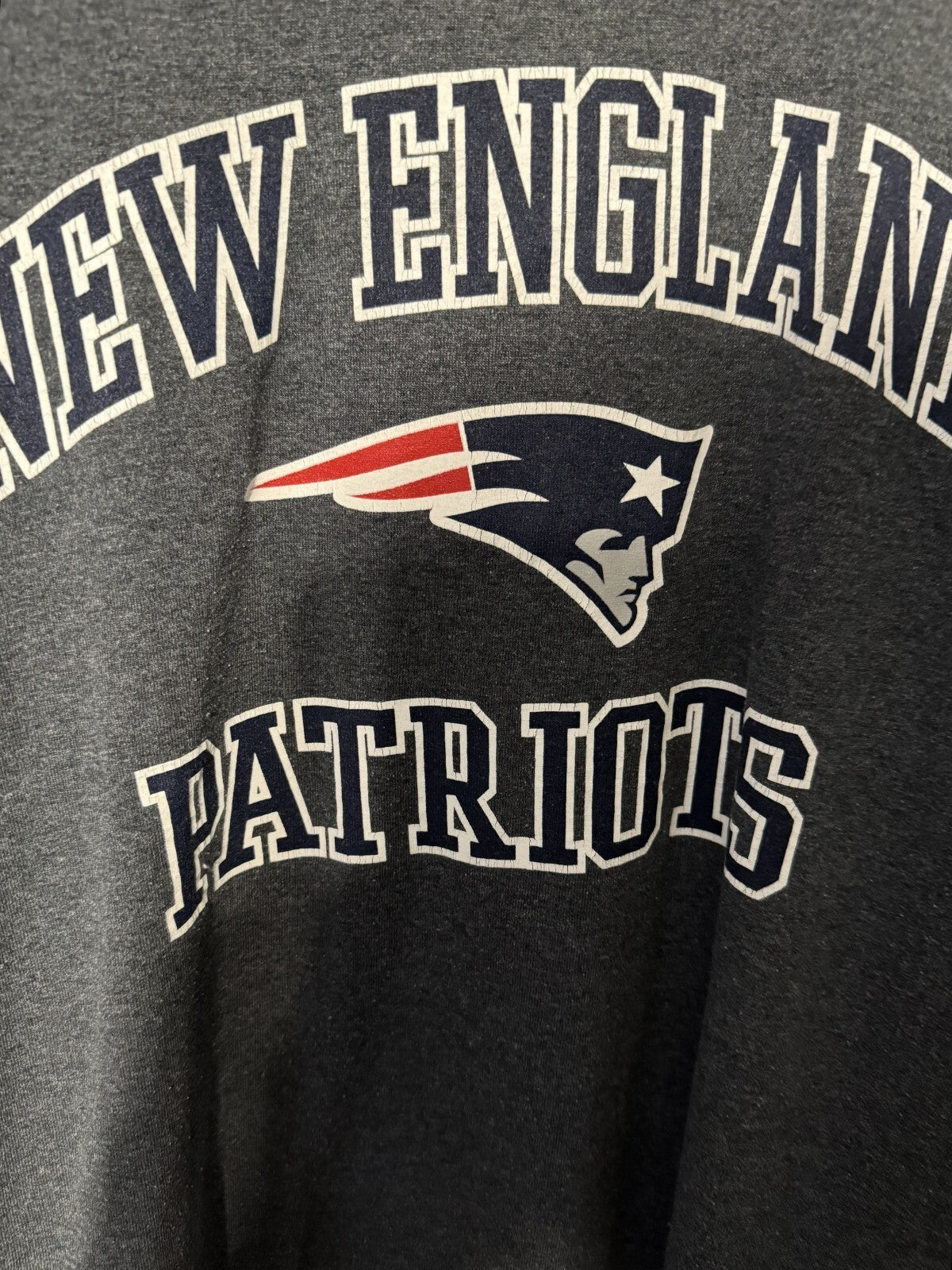 New England Patriots Long Sleeve T-Shirt Men XXL Gray