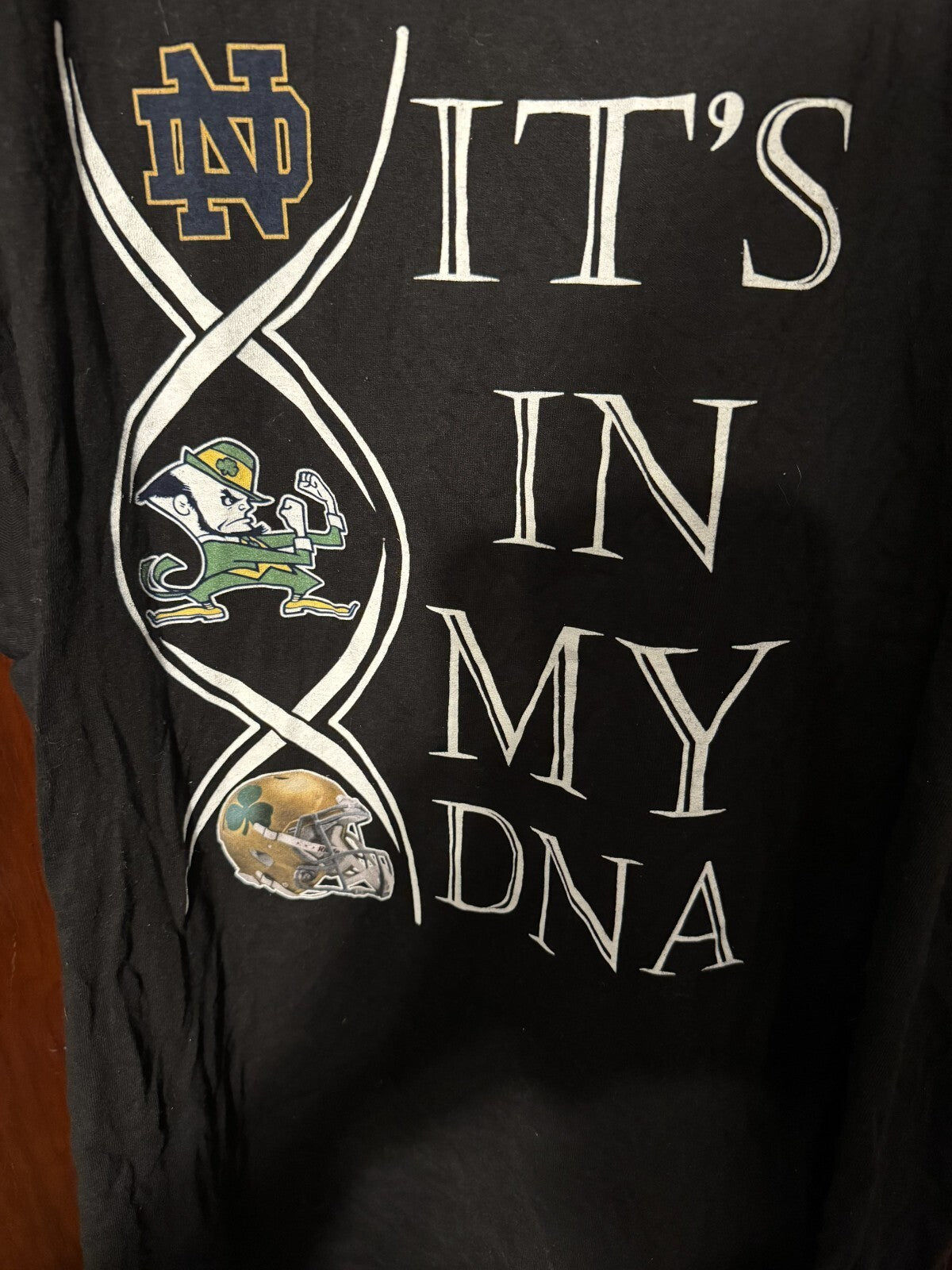 Notre Dame Fighting Irish Black Vintage It's In My DNA tee Size XL