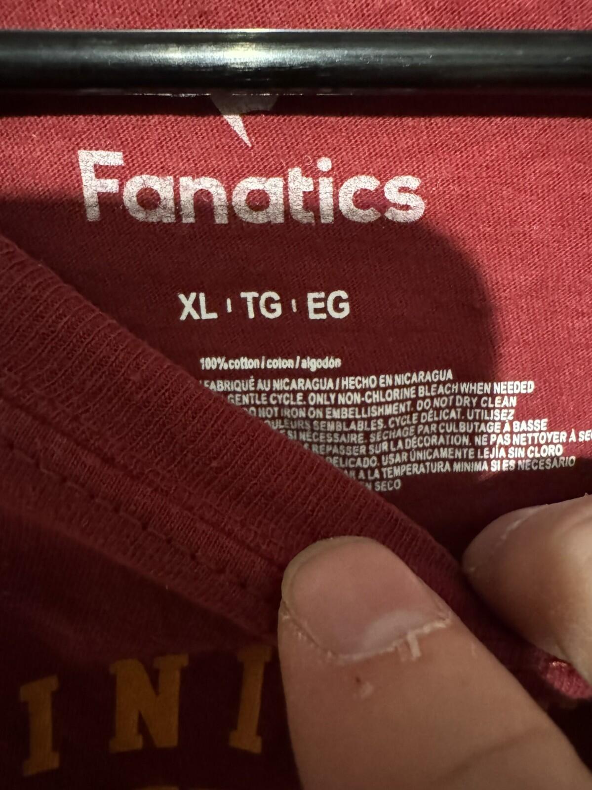 Virginia Tech Hokies Red Fanatics T-Shirt Men Sz XL