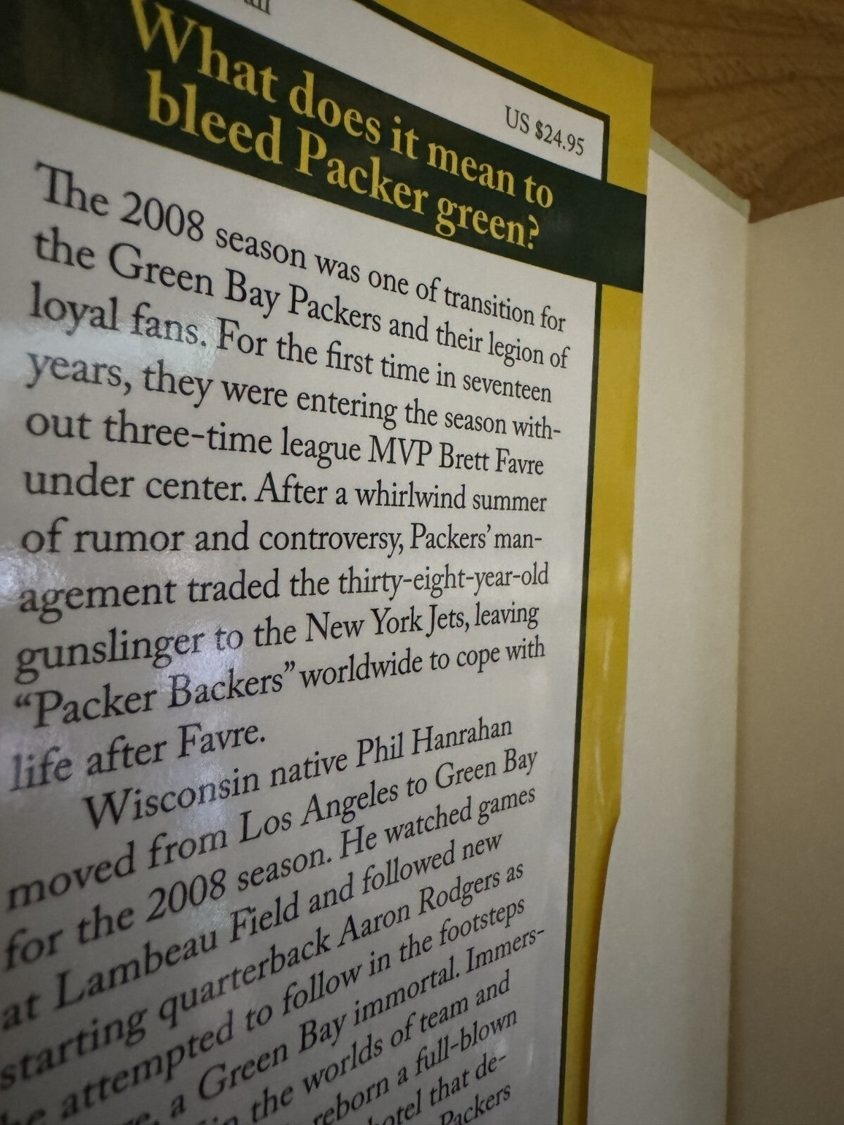 Life After Favre by Phil Hanrahan hardcover Green Bay Packers