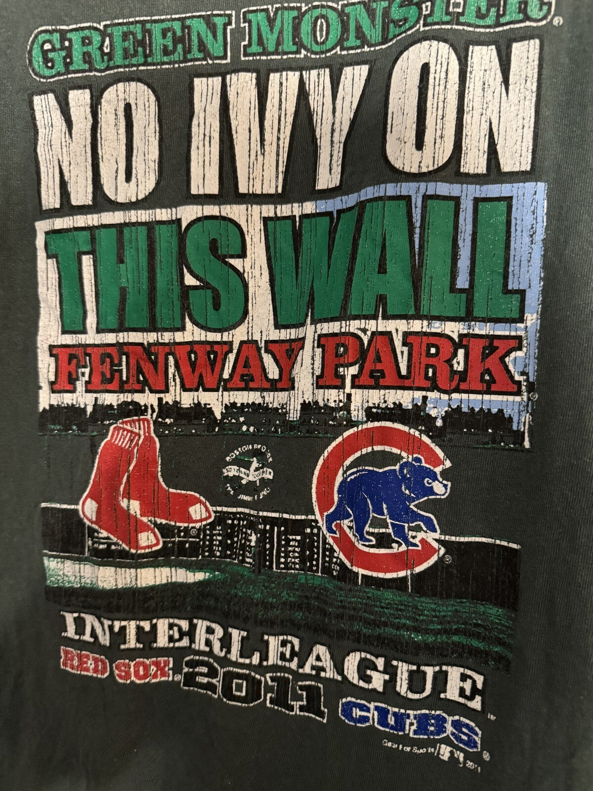 Boston Red Sox Chicago Cubs Gear for Sports T-shirt Men's L Green