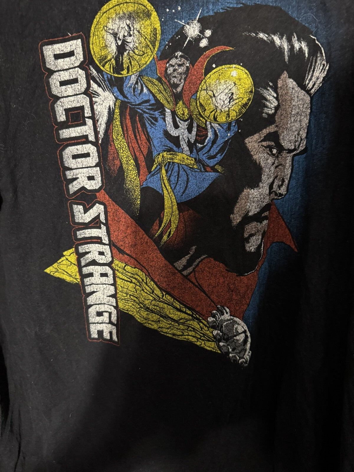 Dr Strange Marvel Avengers T-shirt Black Comic Book Men Sz L
