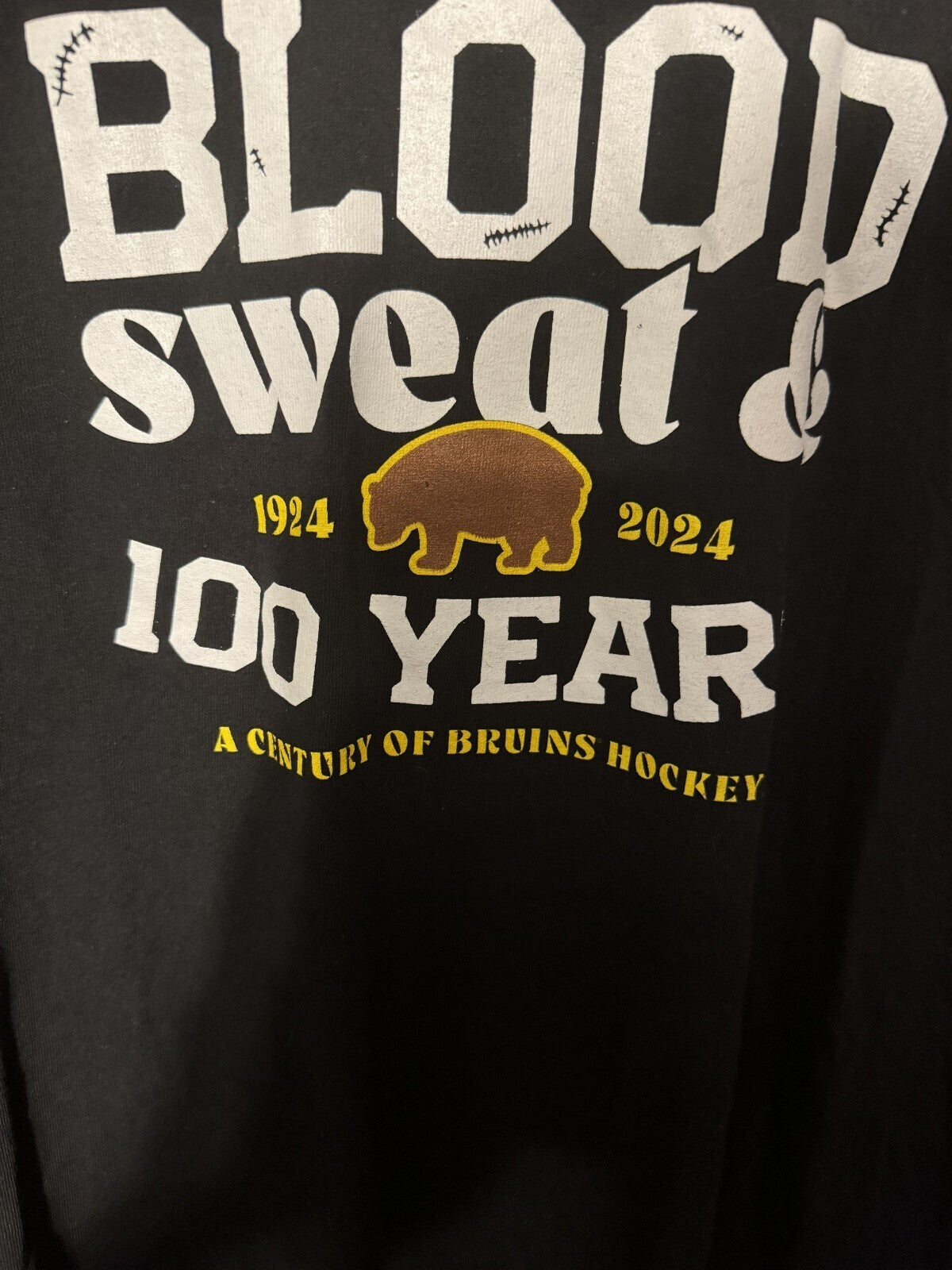 Boston Bruins 100 Years Black T-Shirt Men's Sz L (?)