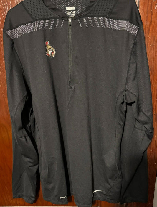 Ottawa Senators Nike 1/4 Zip Black Dri-Fit Men’s Size XL NWOT