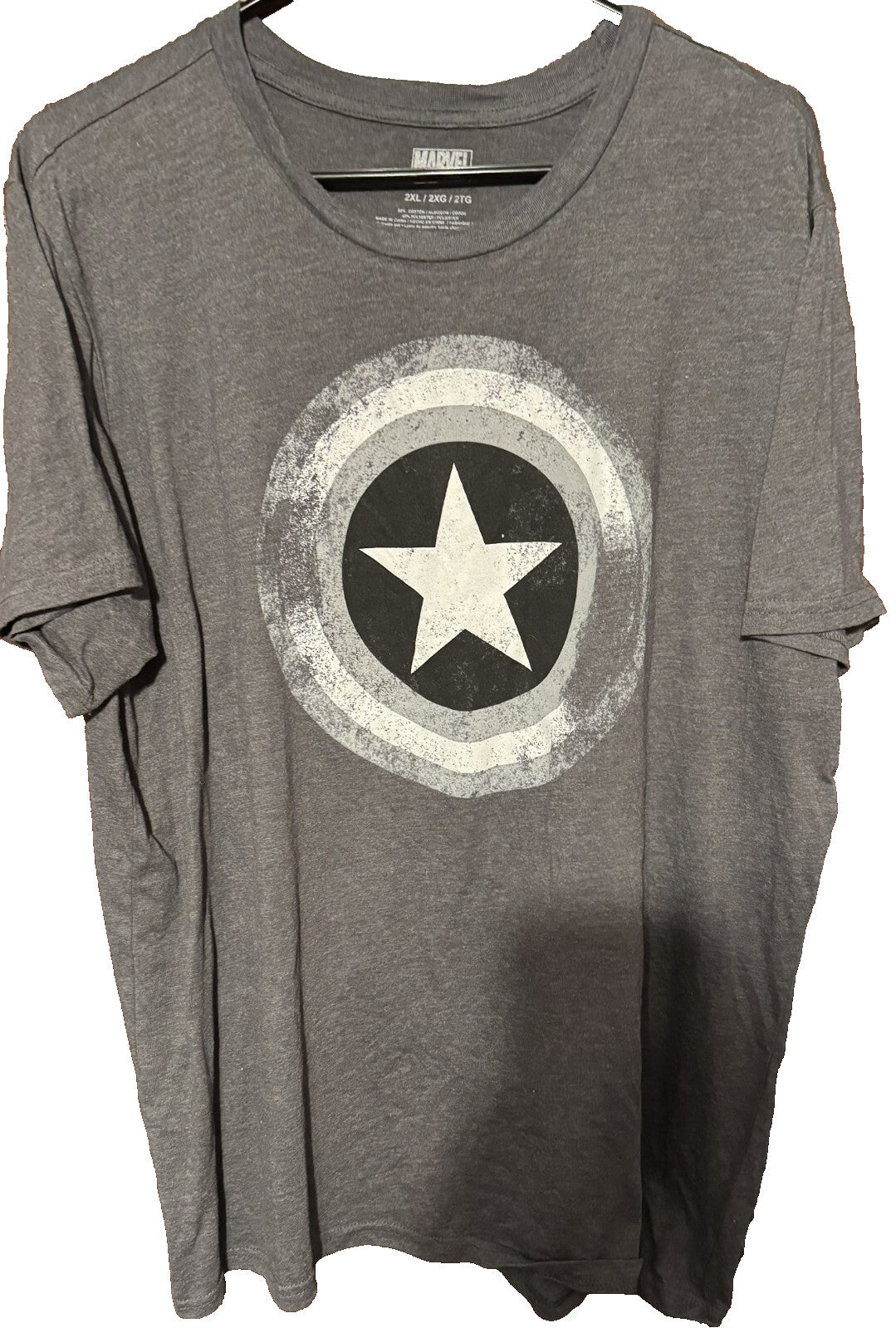 Captain America Marvel Avengers T-Shirt Men's Sz 2XL Gray