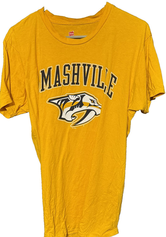 Nashville Predators Yellow Smashville T Shirt Men's Size L