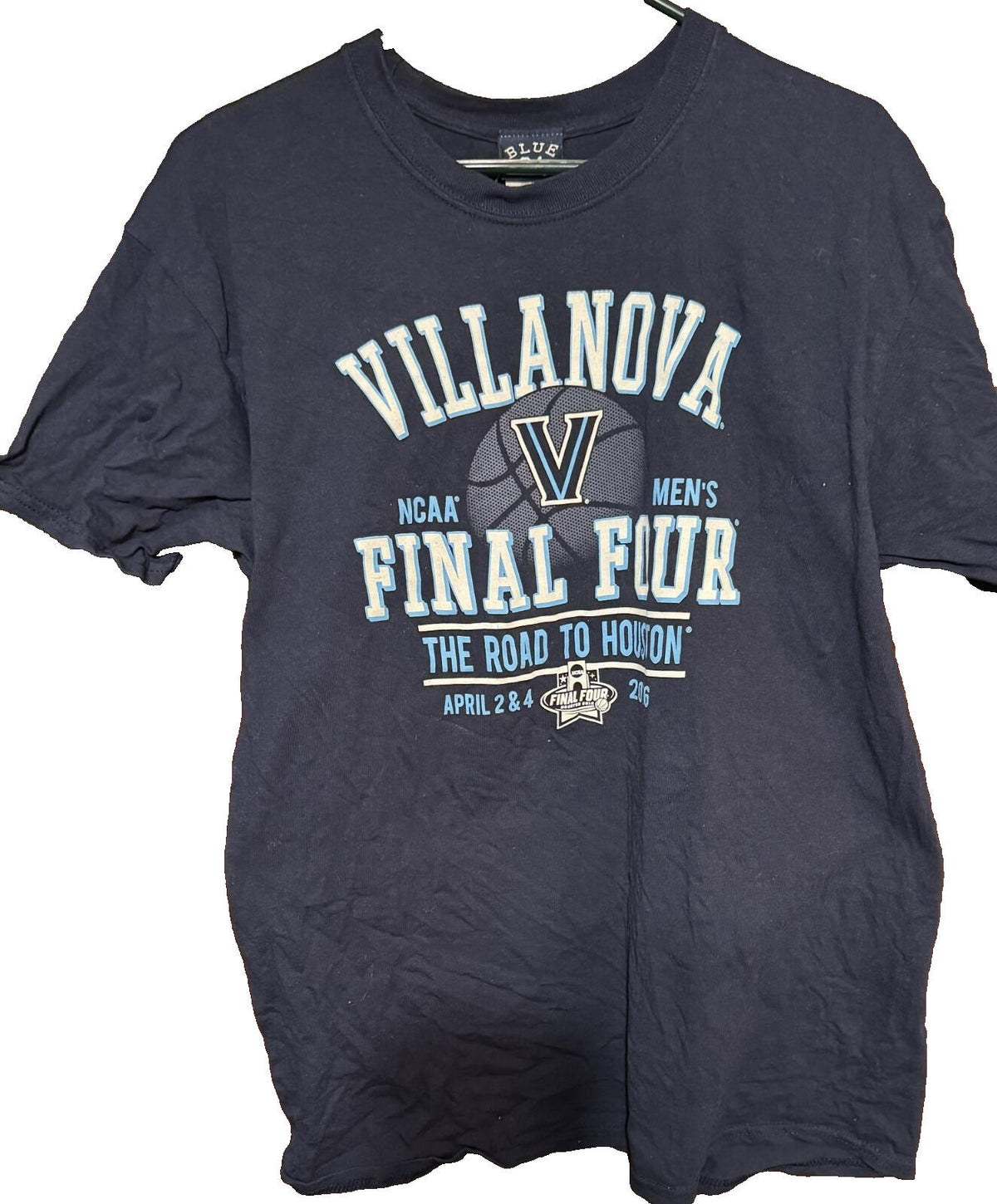 Villanova Wildcats 2016 Final Four S/S Tee Shirt Sz L Blue