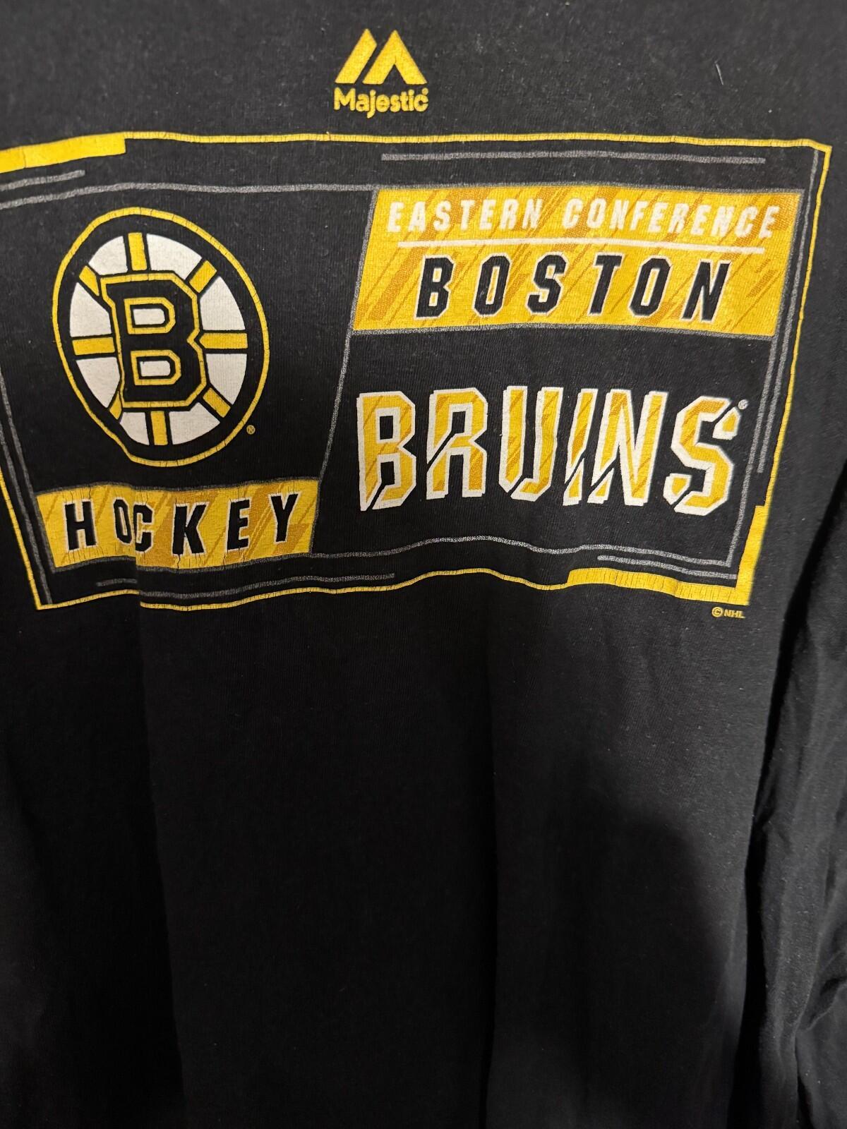 Boston Bruins Majestic Long Sleeve T-Shirt Black Men's Sz L