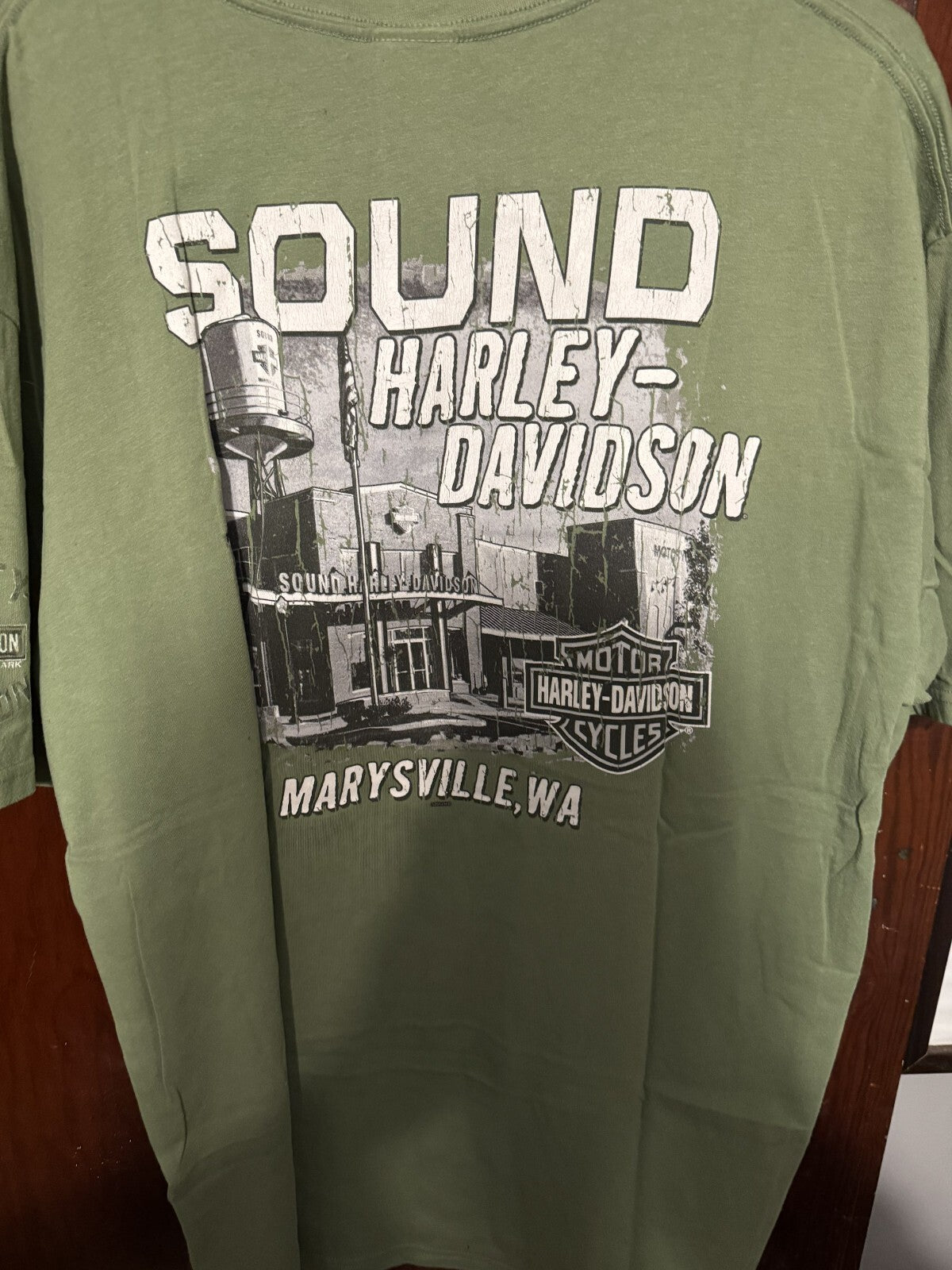 Harley-Davidson TShirt Seattle Men Sz XL Green Marysville WA