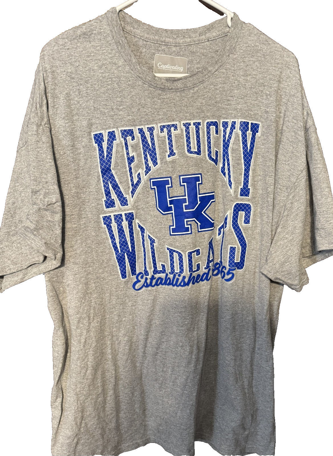 Kentucky Wildcats Short Sleeve T-Shirt Men Size 2XL Gray