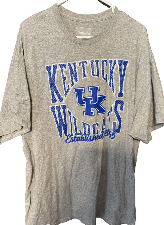 Kentucky Wildcats Short Sleeve T-Shirt Men Size 2XL Gray