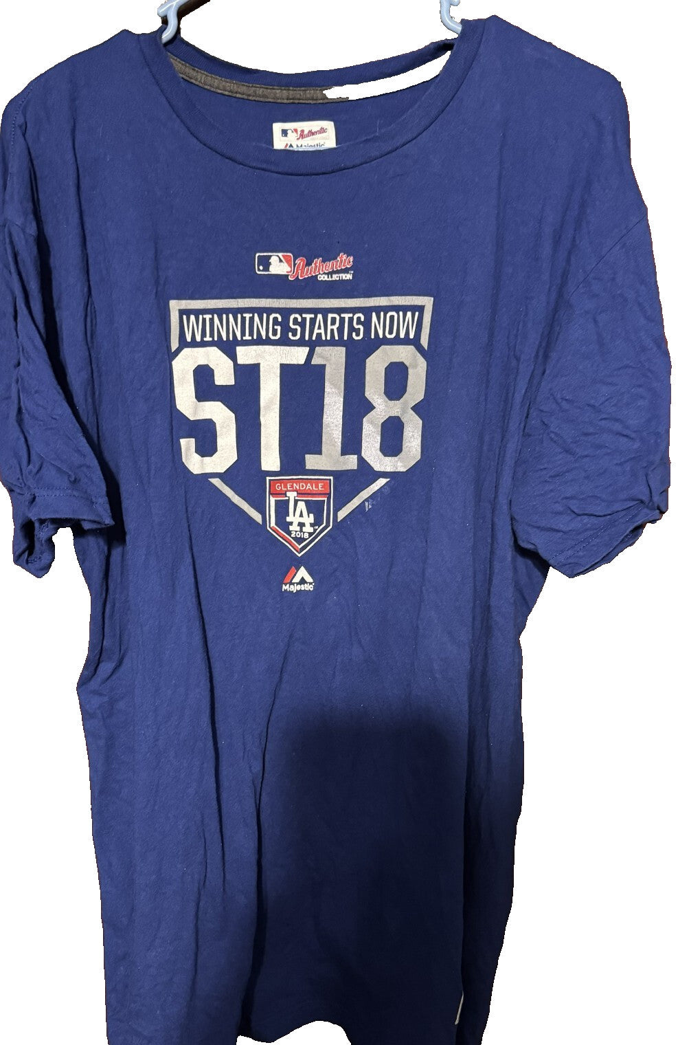Los Angeles Dodgers Majestic 2018 Spring Training T-shirt Blue Men XL