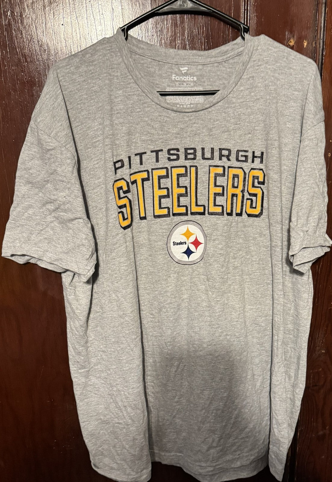 Pittsburgh Steelers Fanatics Gray T-Shirt Men Size XL