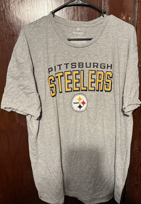 Pittsburgh Steelers Fanatics Gray T-Shirt Men Size XL