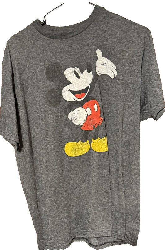 Mickey Mouse Disney T Shirt Gray Men's Size L