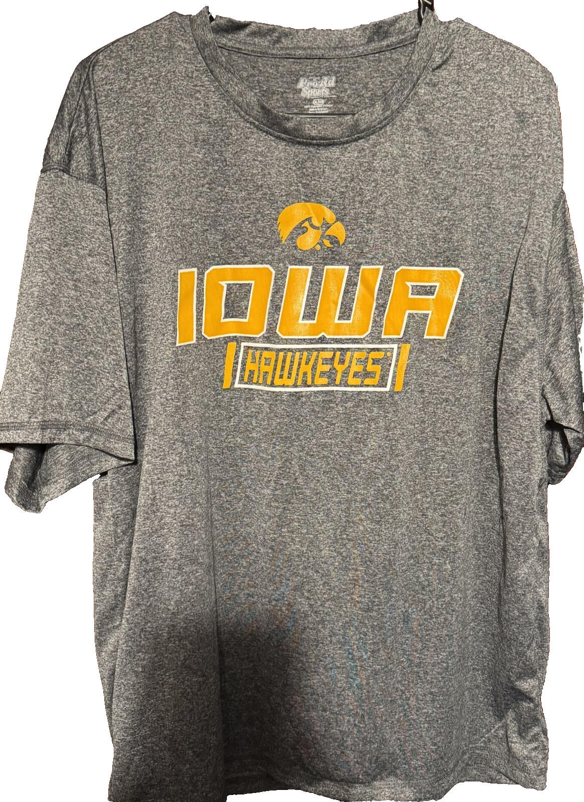 Iowa Hawkeyes Football S/S T-Shirt Yellow Men Sz L Big 10