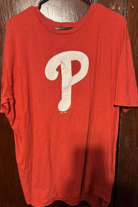 Philadelphia Phillies Majestic Tee Red Men's Size XXL