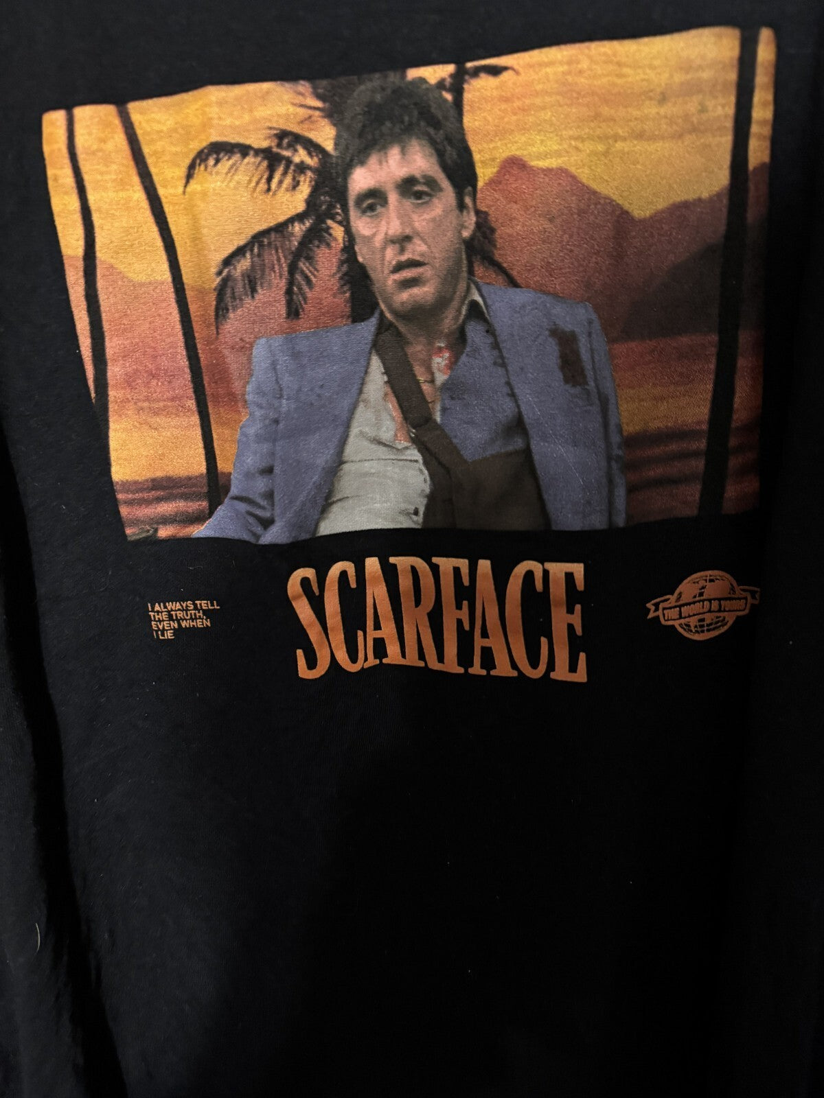 Scarface Movie Logo T Shirt Men's Size L Black Al Pacino