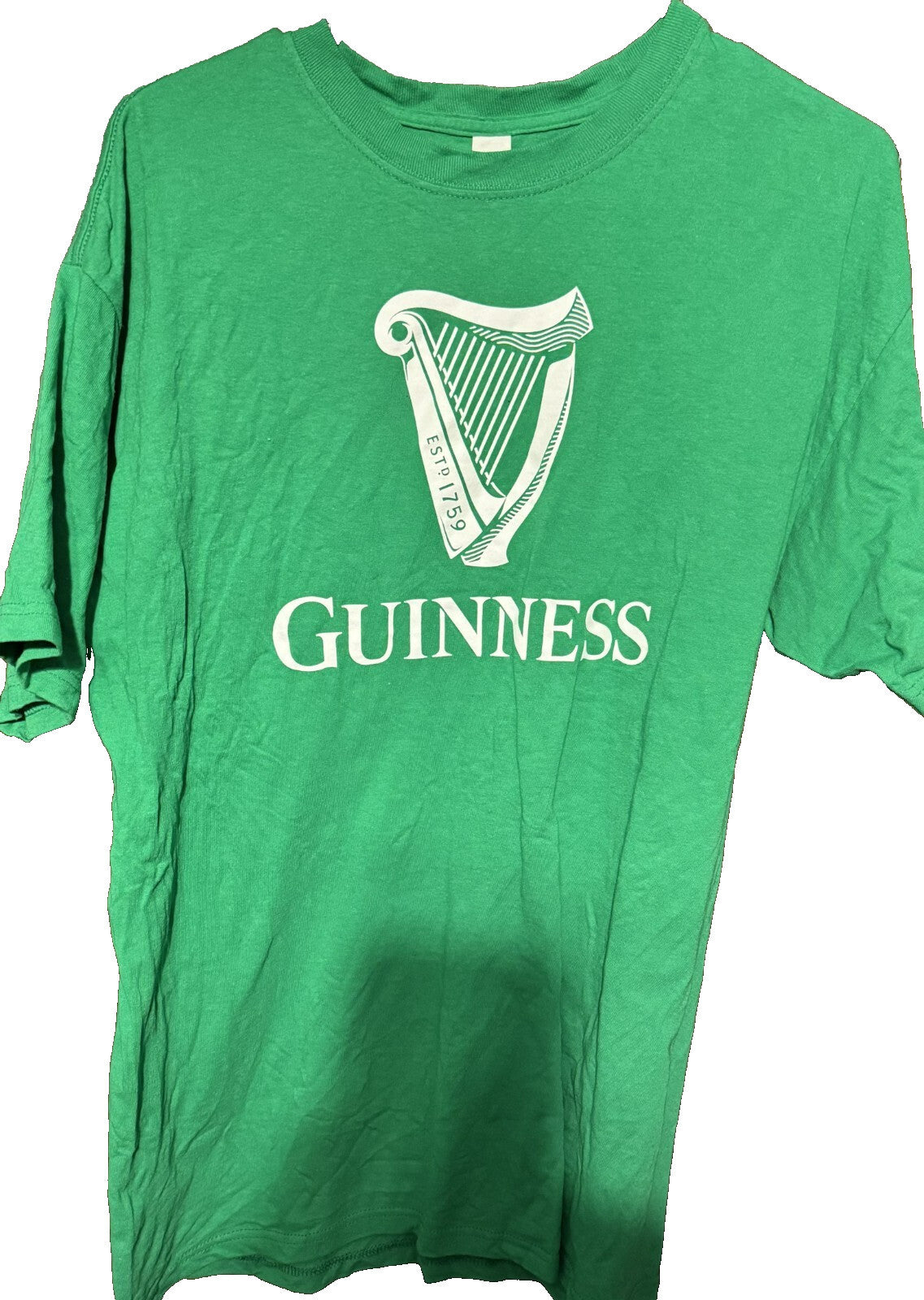 Guinness Beer Green Logo Tee Shirt Men Sz L