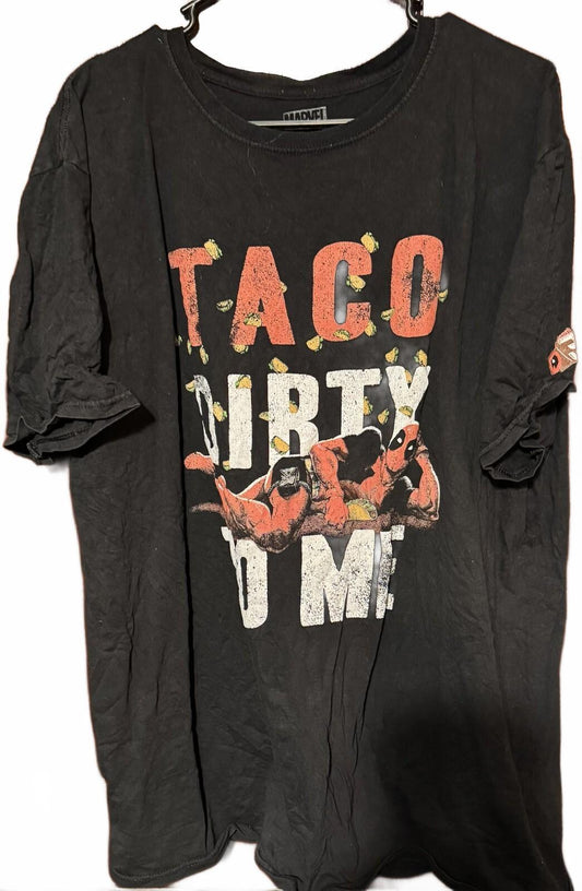Deadpool Marvel Taco Dirty To Me T-shirt Men's Sz XXL Black