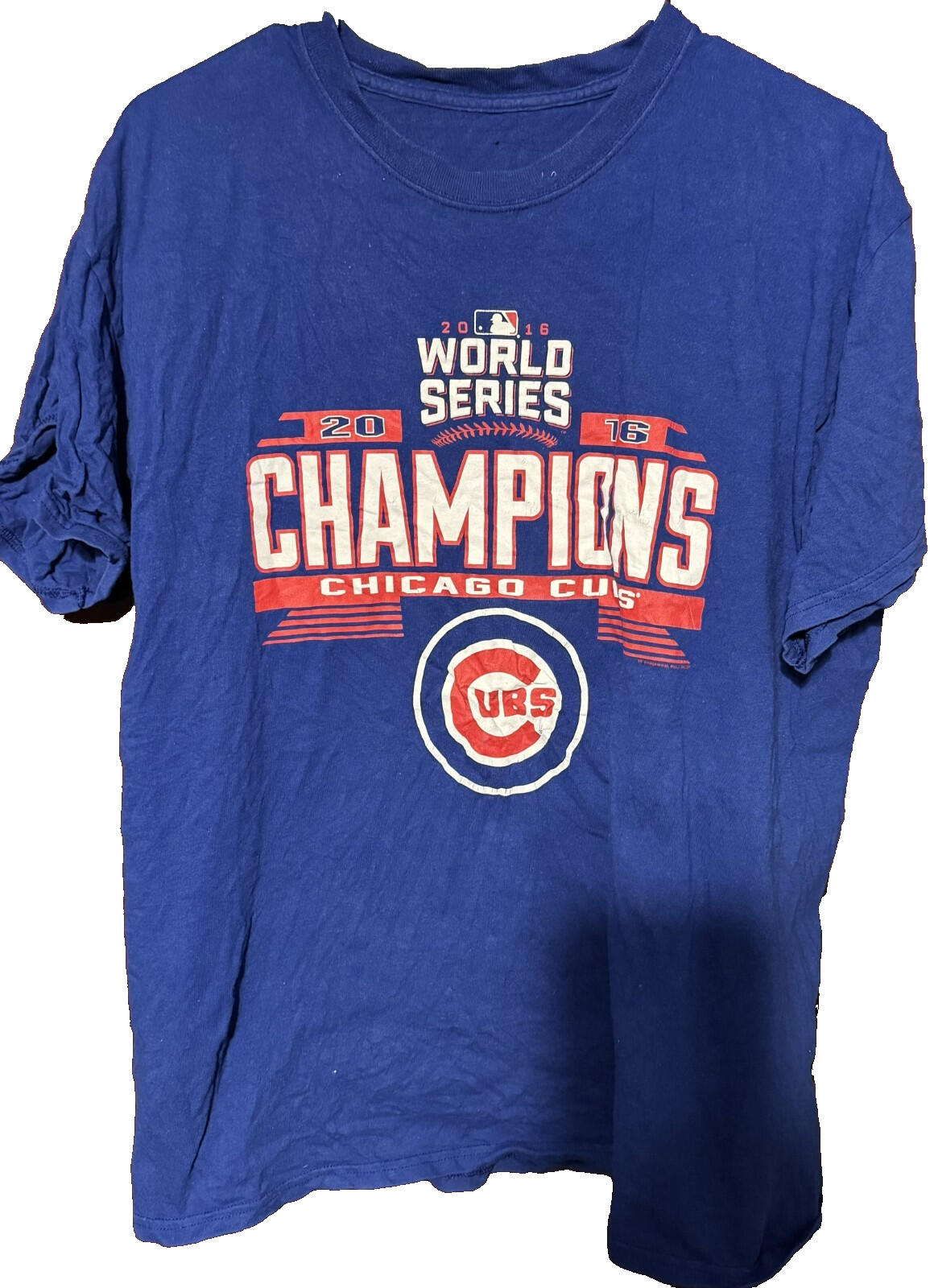Chicago Cubs 2016 World Series Champion Tee Men Size L Blue