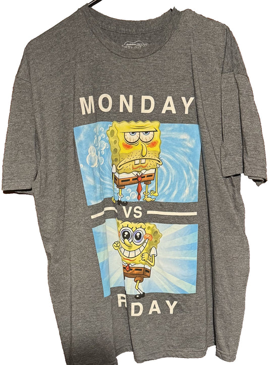 SpongeBob SquarePants S/S T-Shirt Men XL Gray