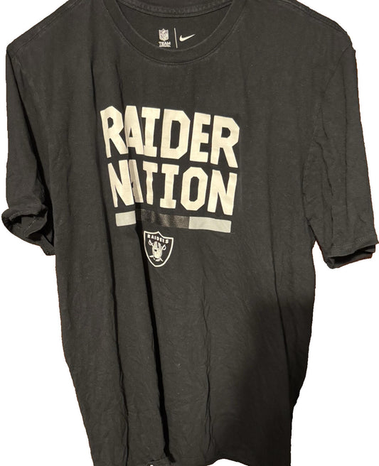 Las Vegas Oakland LA Raiders NFL Black Tee Men sz L Nike