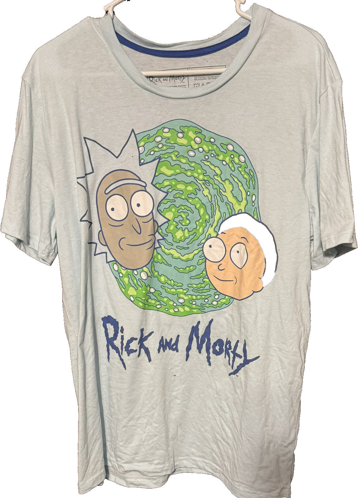 Rick and Morty Logo T Shirt Men's Size L Blue