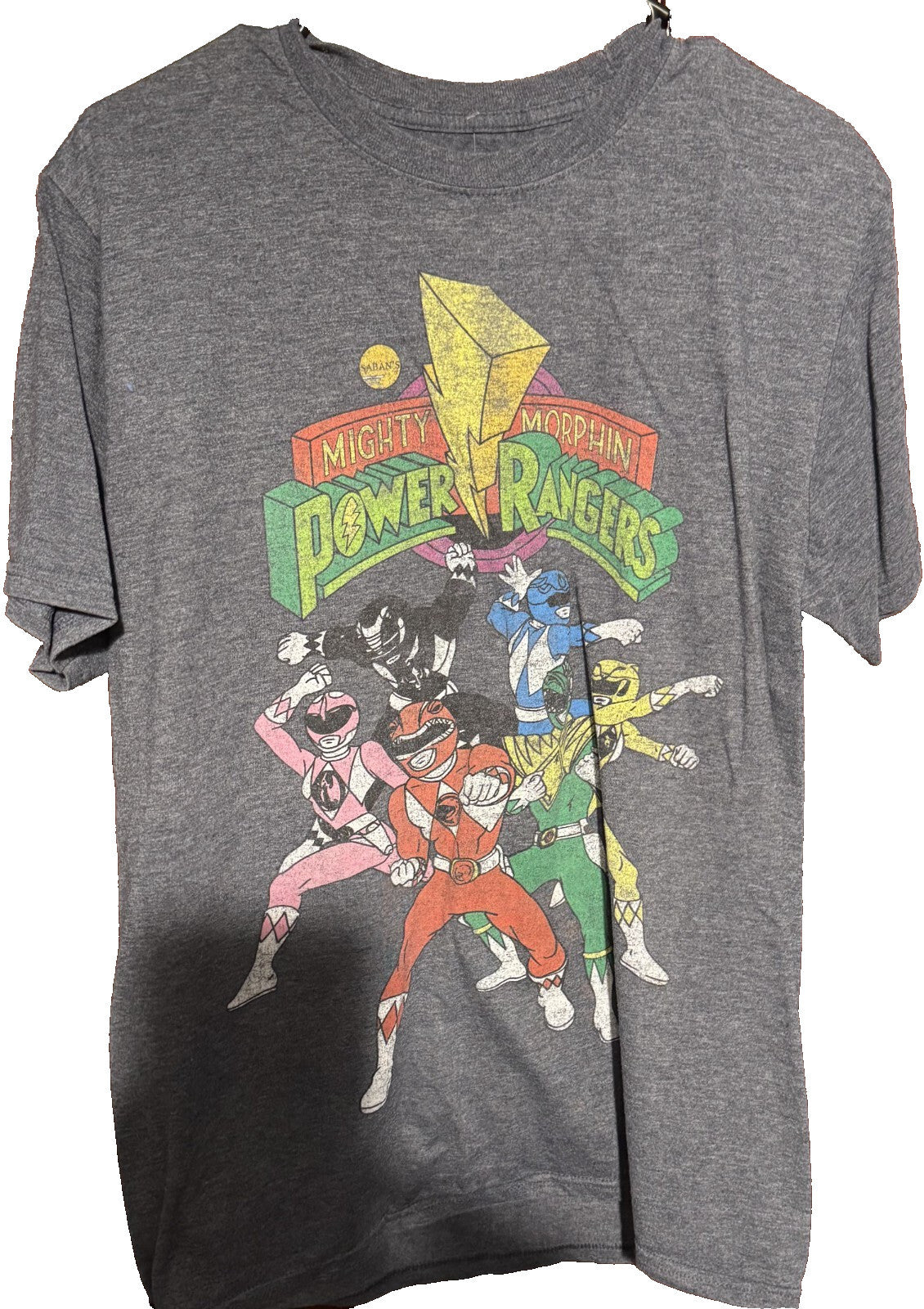 Mighty Morphin Power Rangers T-Shirt Men Sz XL ? Gray/Blue