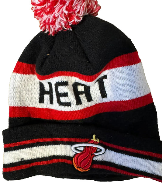 Miami Heat Knit Beanie Hat Winter Cap NBA New Era Black/Red