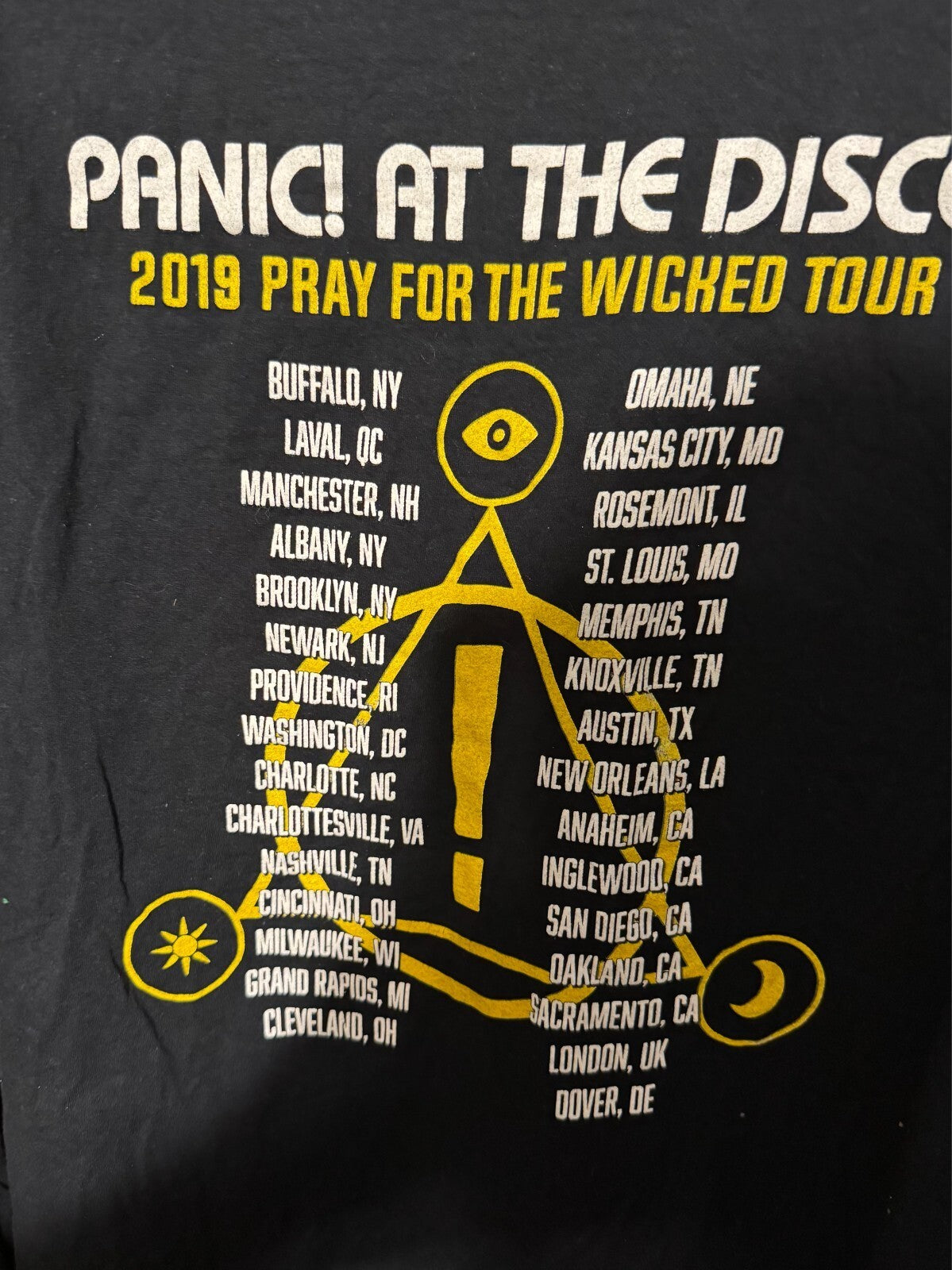 Panic! At the Disco 2019 Tour Concert L/S t-shirt Black Men's size L