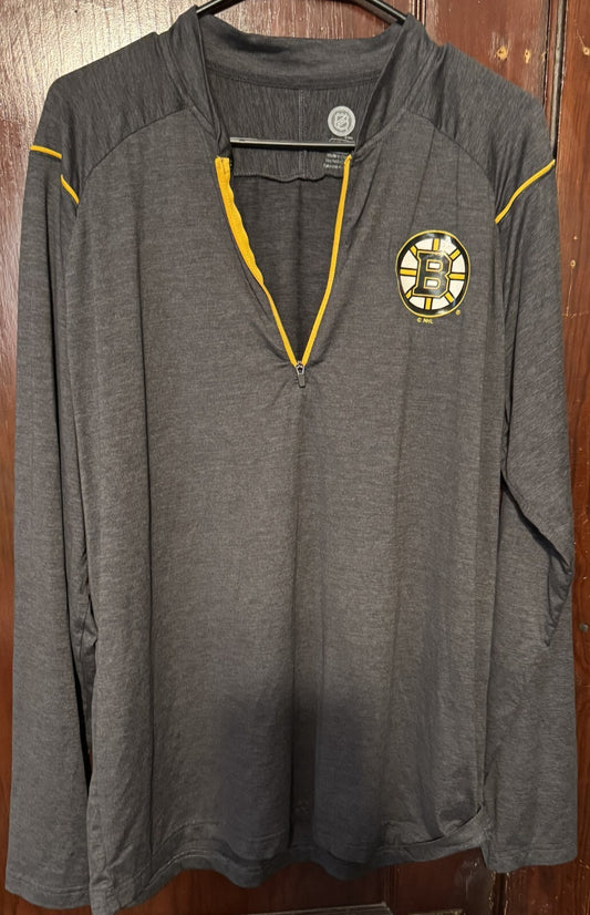 Boston Bruins Long Sleeve 1/4 Zip Black Men's Sz L