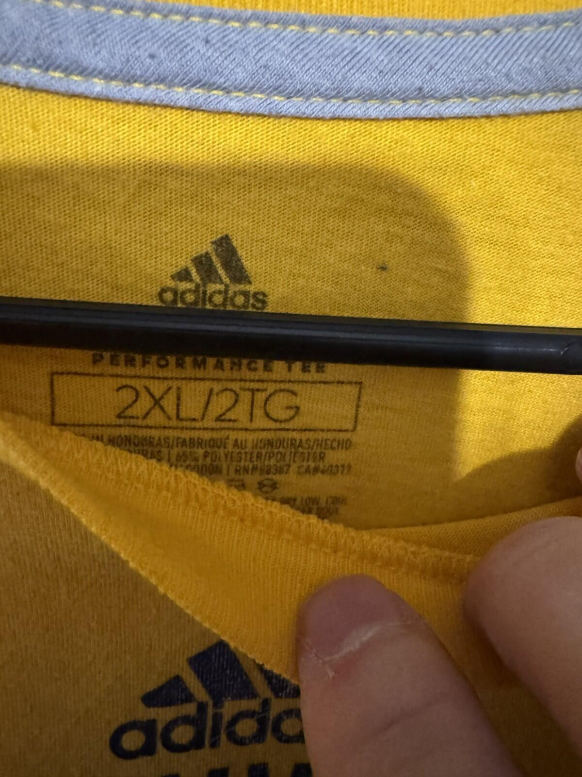 Nashville Predators Yellow Adidas T Shirt Men's Size XXL