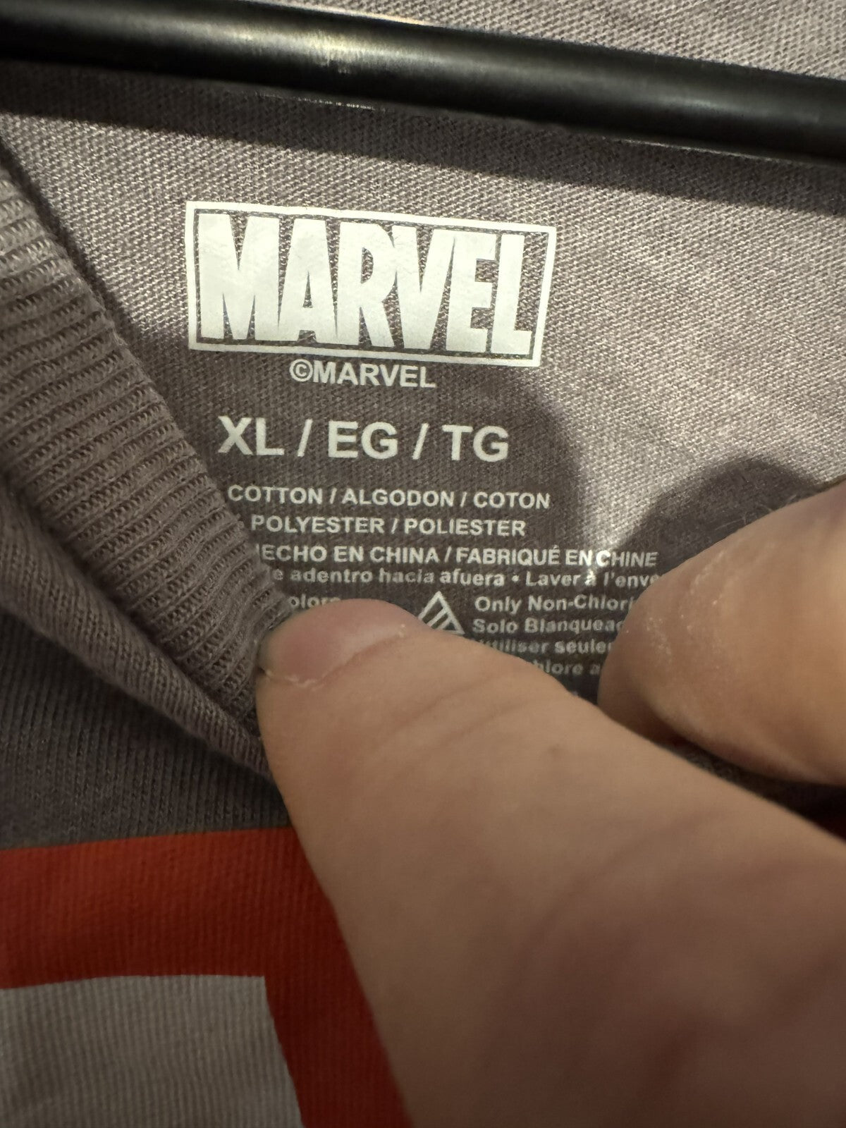 Marvel Long Sleeve T-shirt Men Size Extra Large Gray