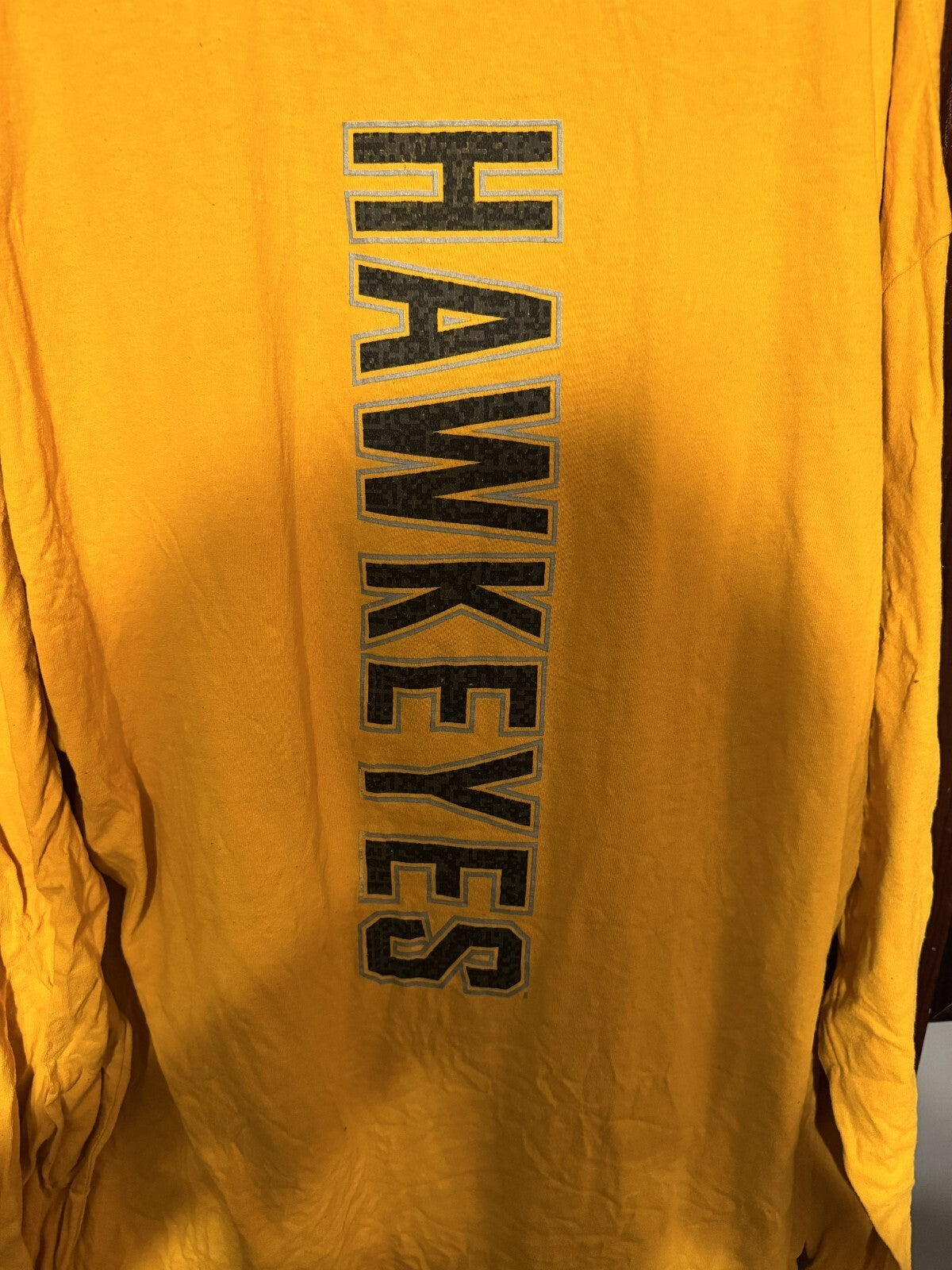 Iowa Hawkeyes Champion L/S T-Shirt Yellow Men Sz XXL Big 10
