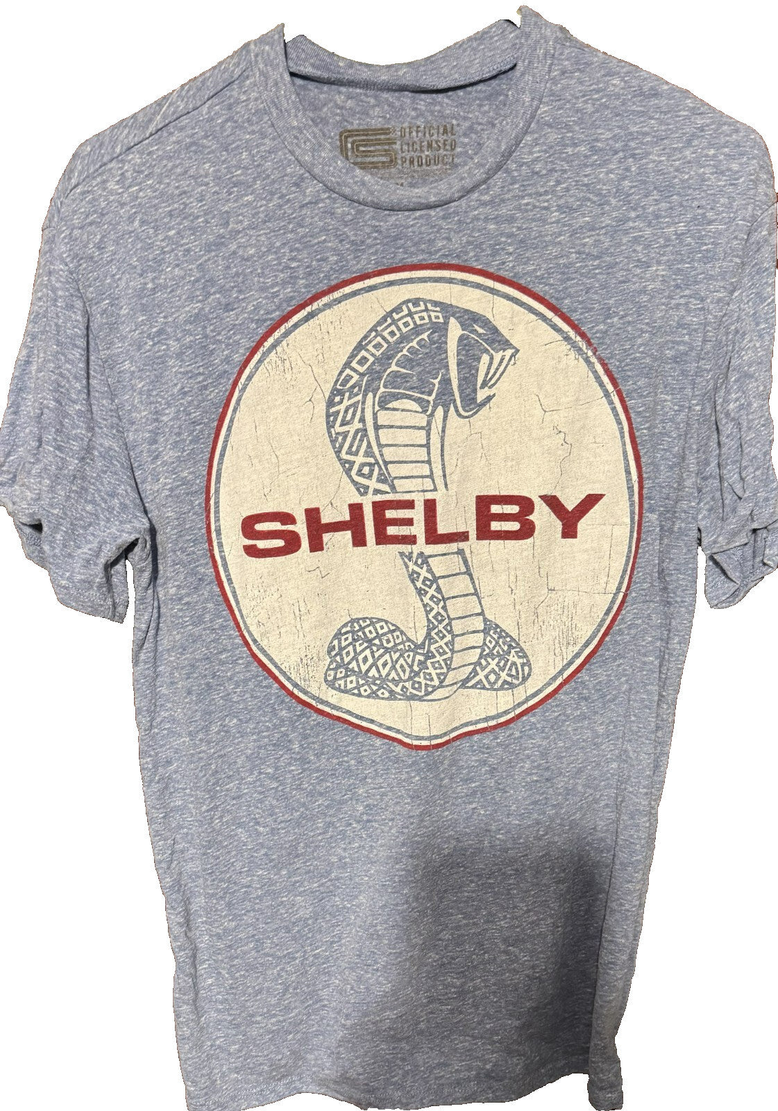 Shelby Cobra Vintage Logo T-Shirt Men's Sz M Blue Carroll Shelby