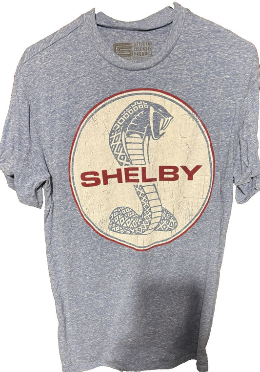 Shelby Cobra Vintage Logo T-Shirt Men's Sz M Blue Carroll Shelby