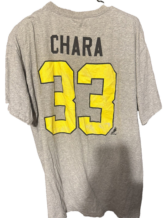 Boston Bruins Zdeno Chara #33 Gray Tee Men's Sz XL