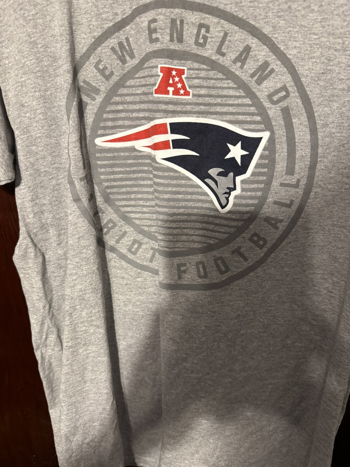 New England Patriots Short Sleeve T-Shirt Men L Gray