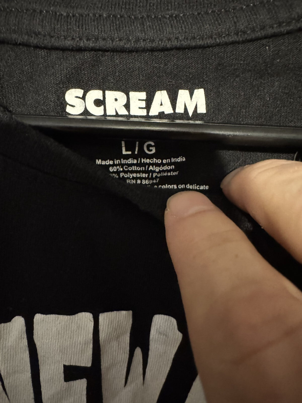 Scream Movie T-Shirt Men Sz L Black Sorry New Number