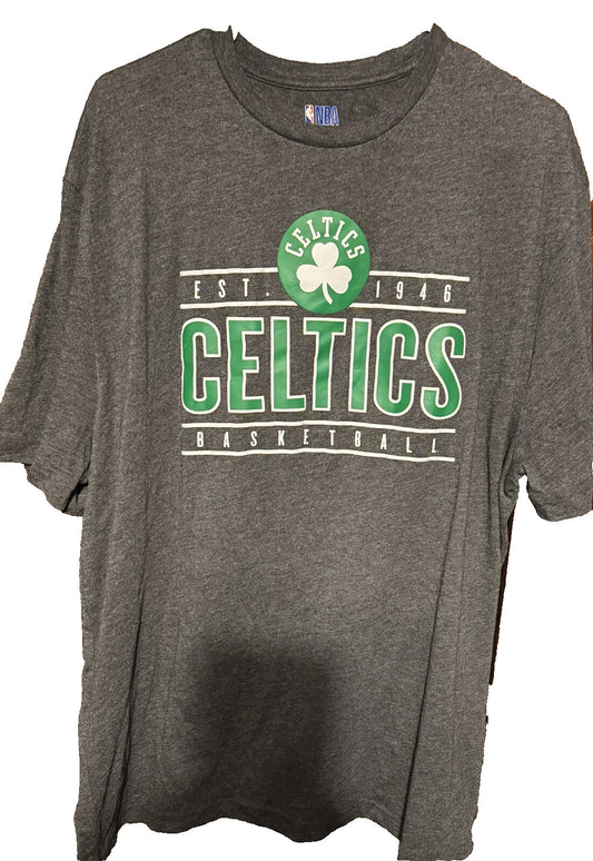 Boston Celtics Short Sleeve T-Shirt Men Size XL NBA Gray
