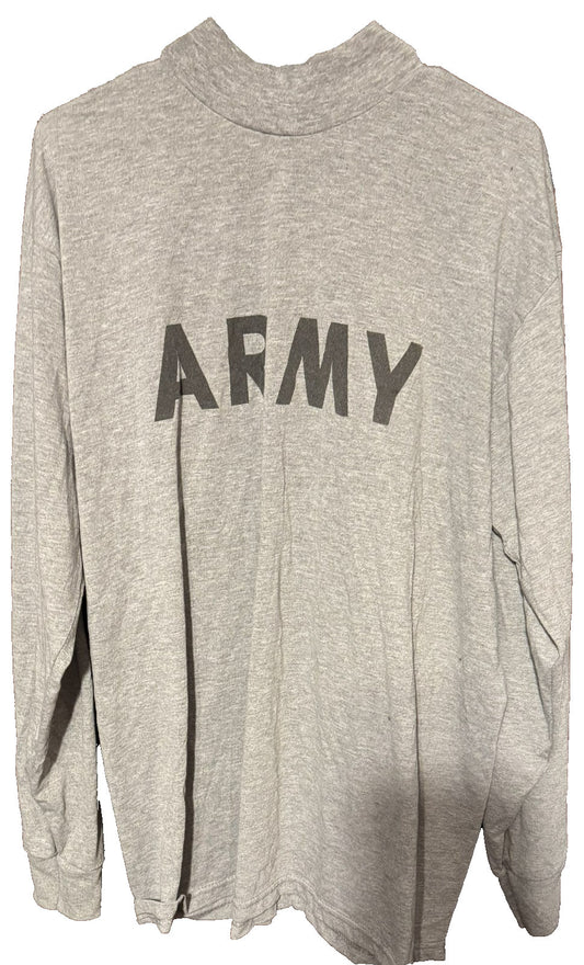 United States Army Mock Turtleneck Men Sz L Gray US Military