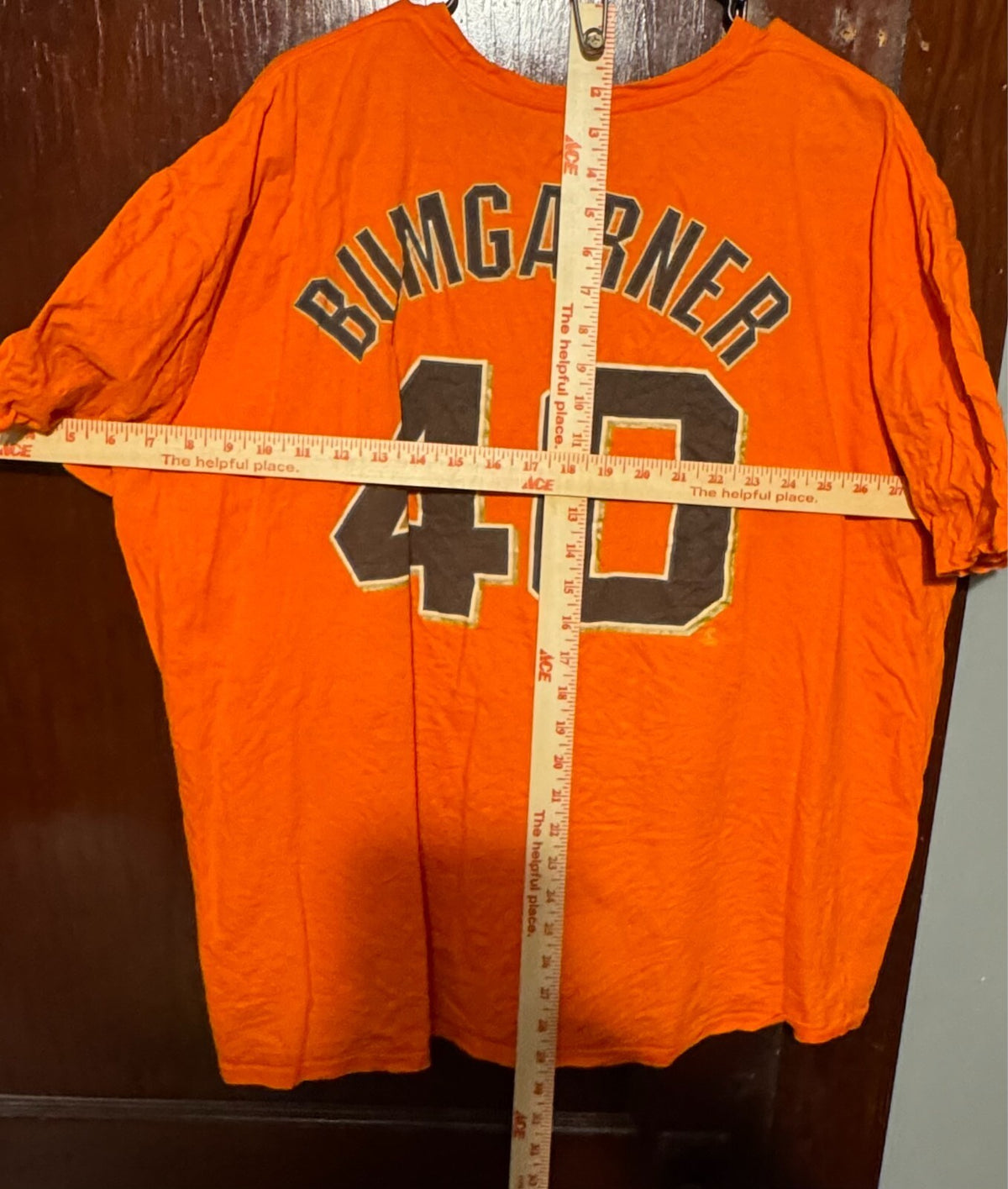 San Francisco Giants Madison Bumgarner Majestic Orange Player T-Shirt Sz 3XL